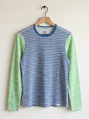 Patagonia Blue and Green Long Sleeve Size S W's Capilene® 3 Midweight Crew